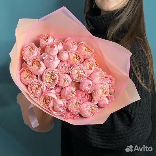 Кустовые розы 101 роза Букет роз