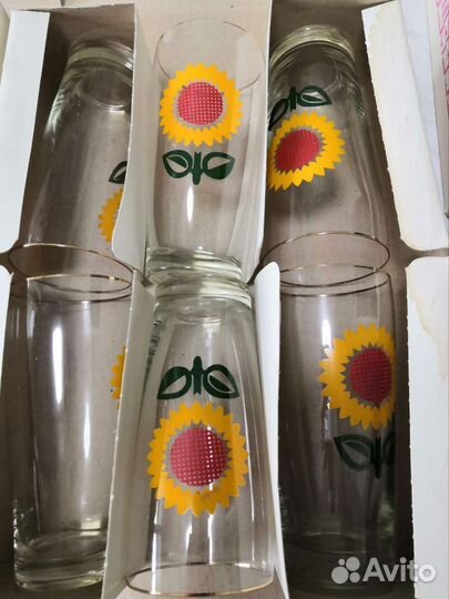 Стаканы тонкие СССР. Набор из 6 стаканов