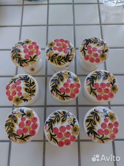 Ручки керамические мебельные ретро