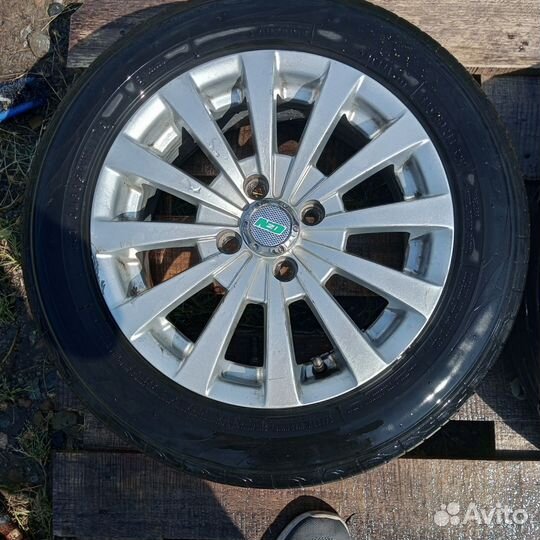 Литые диски r 14 4x98 с резиной toyo185/60 лето