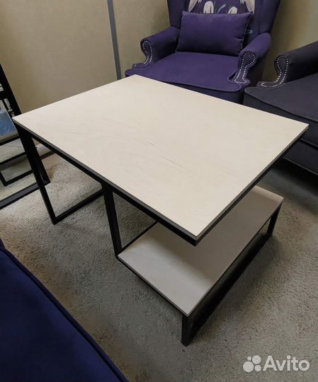 Столик журнальный Лофт (фанера, металл)