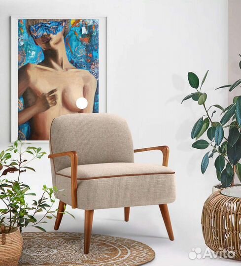 Обнаженная таинственная девушка. Картина маслом