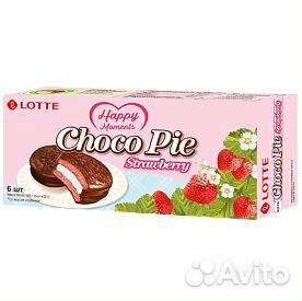 Пирожное Choco Pie Lotte Клубника 168г