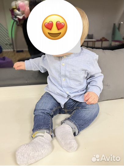 Рубашка и джинсы hm 80-86 размер