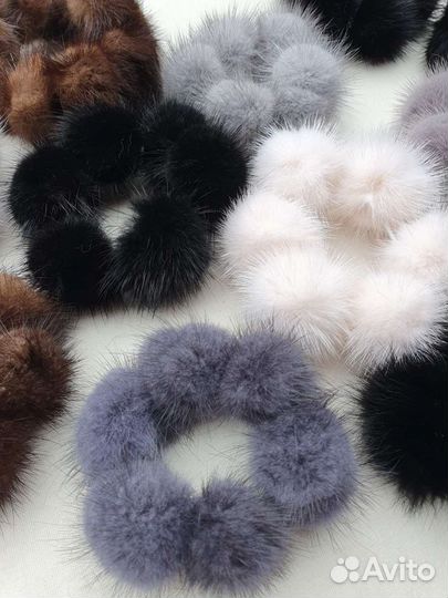 Резинки для волос меховая