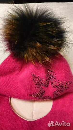 Шапка шлем для девочки зимняя