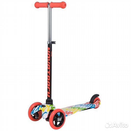 Самокат-кикборд Disco-kids (max. 25кг) неоновый бе