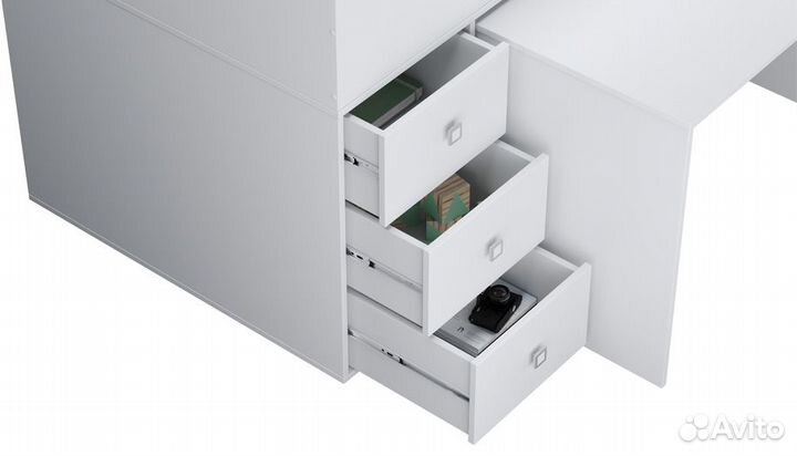 Кровать чердак с рабочей зоной