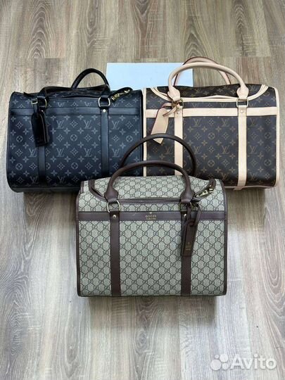 Кожанная переноска Louis Vuitton, Gucci