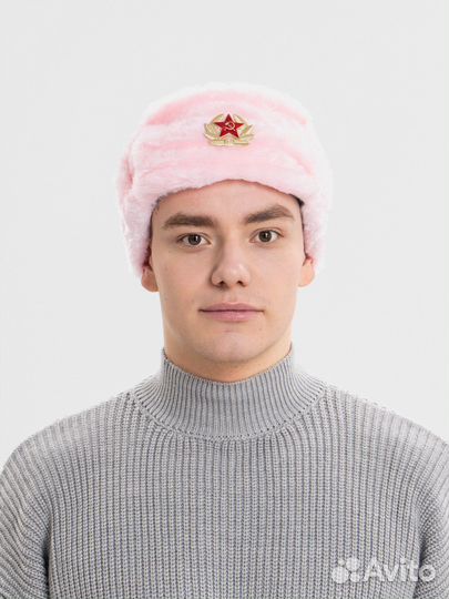 Шапка ушанка цветная СССР с кокардой