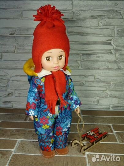 Шапка и шарф для куклы