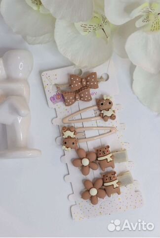 Набор резинок и заколок для волос 6 шт