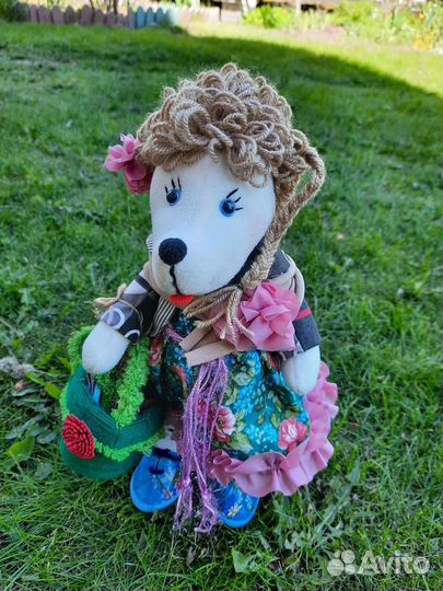 Ёжик.Девочка.Интерьерная.Текстильная