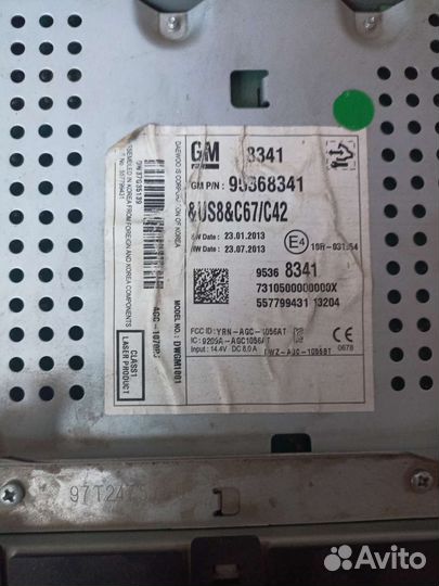 Магнитола chevrolet cruze и рамка