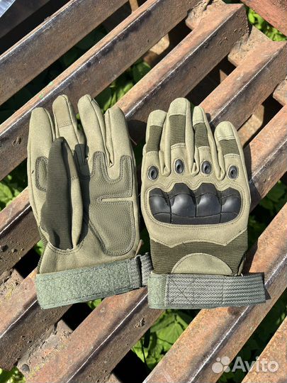 Перчатки тактические с кевларом олива