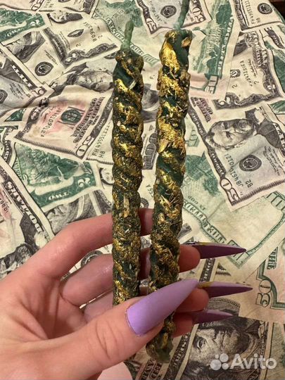 Денежные свечи скрутки, с травами, на финансы