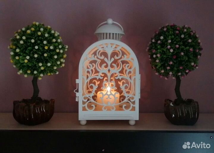 Два декоративных, искусственных деревца