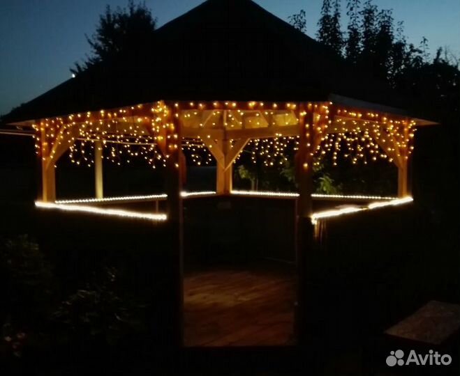 Гирлянда бахрома 25 метровая Winner тёплый свет,ме