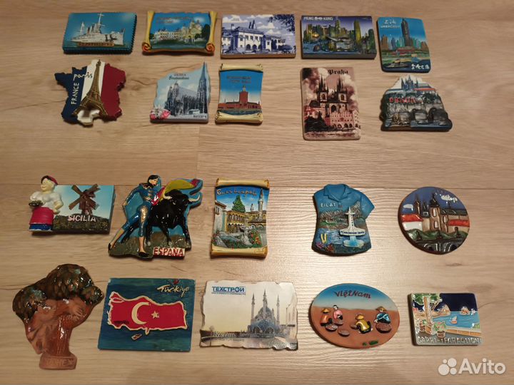 Магниты;глина,дерево,керама,фарфор