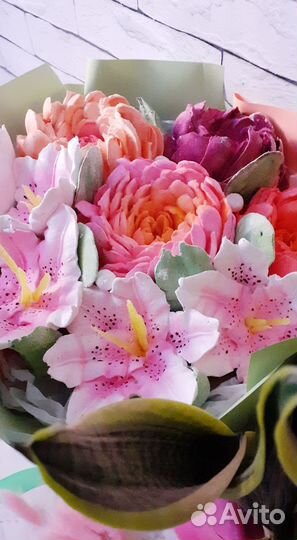 Лилии и пионы съедобные из зефира