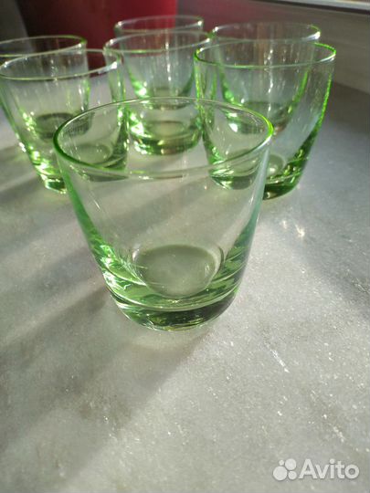 Рюмки зелёное стекло СССР 7шт