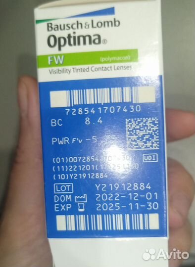 Линзы контактные optima