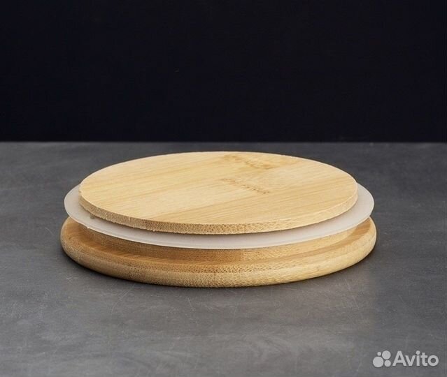 Крышка бамбуковая для банки, 9 см