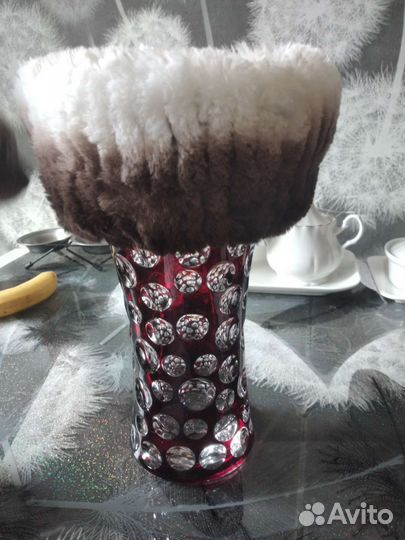 Зимняя шапка с меховой манжеткой