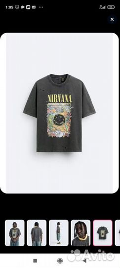 Мужская футболка zara Nirvana