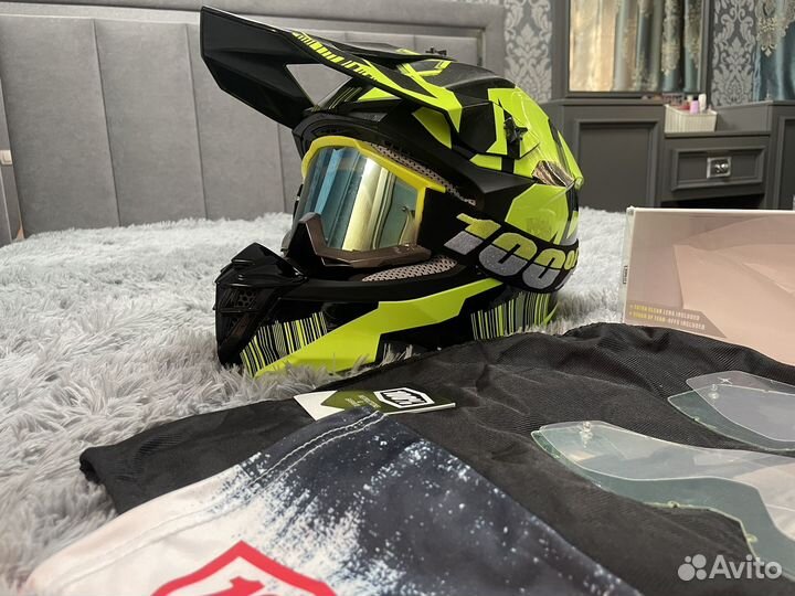 Шлем для эндуро с очками