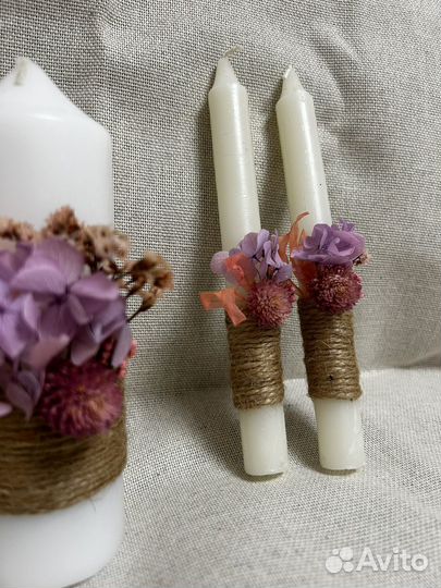 Свечи для семейного очага на свадьбу