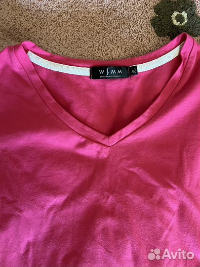 Женская хлопковая футболка V-образный вырез