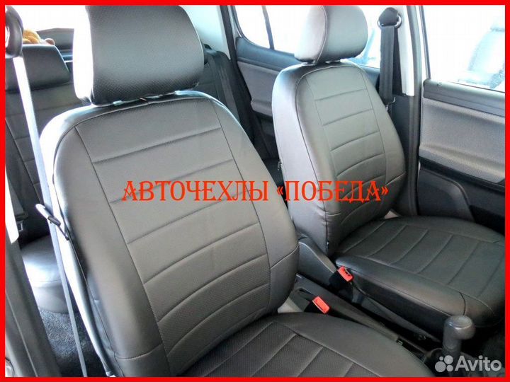 Чехлы Skoda Fabia из экокожи чёрные Классика
