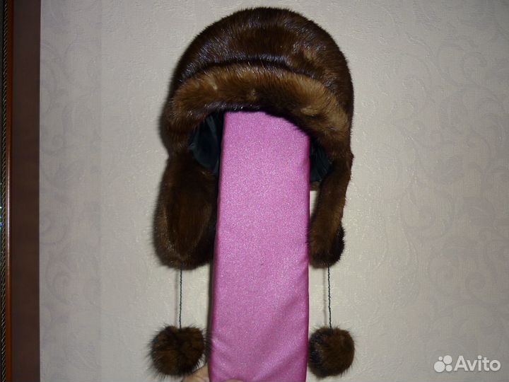 Шапка норкрвая женская