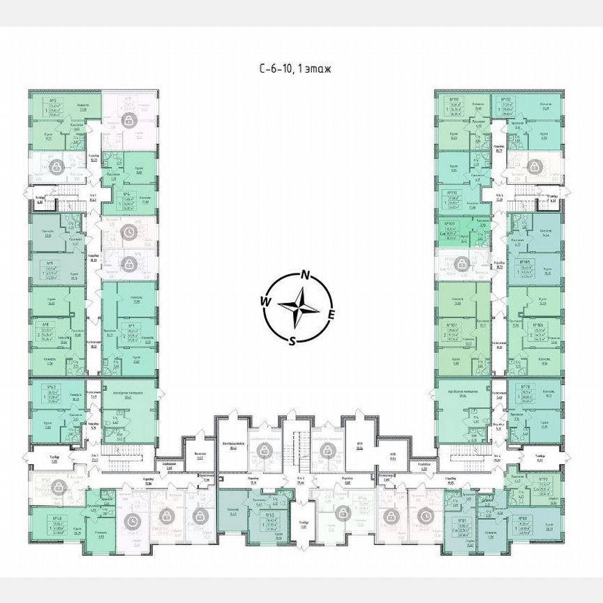 2-к. квартира, 54,1 м², 1/4 эт.