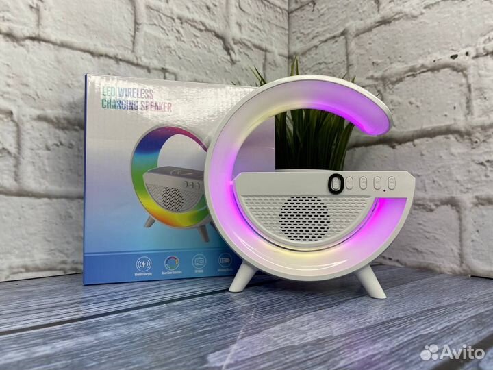 Блютуз колонка беспроводная зарядка ночник