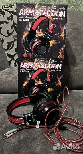 Новые игровые наушники Оклик HS-G300 armageddon