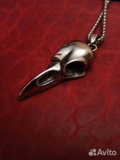 2 шт Кулон Череп ворона из стали