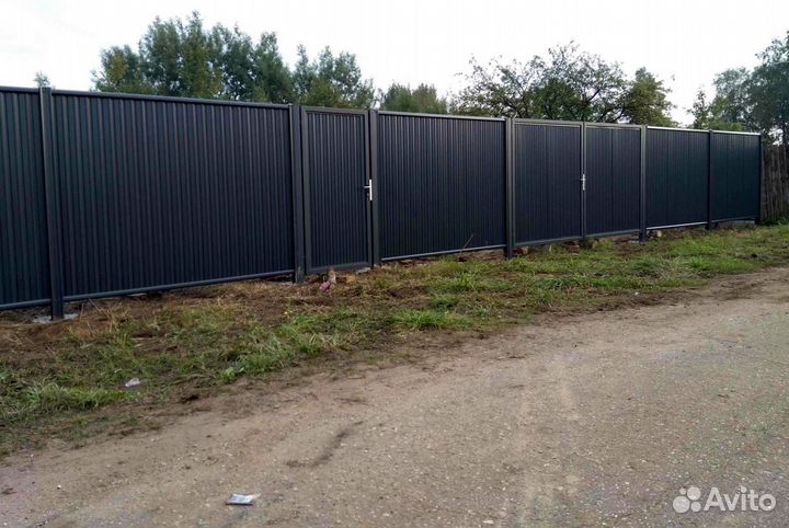 Забор из профнастила / монтаж и установка