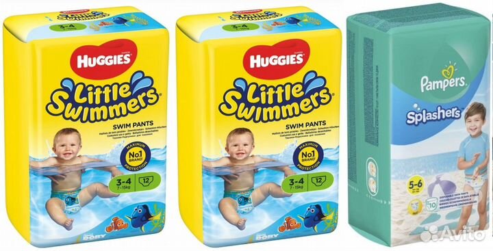 Подгузники для новорождённых; трусики для плавания