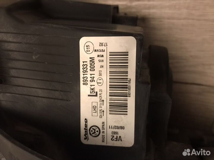 Фара левая volkswagen golf 6