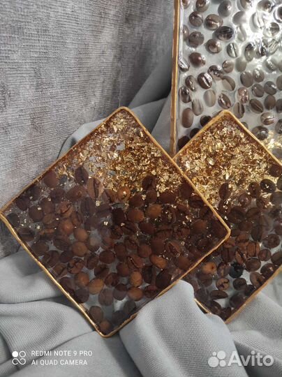 Кофейный набор подставок из эпоксидной смолы