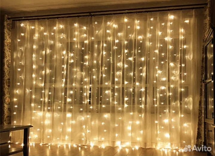 Гирлянда занавес штора дождик