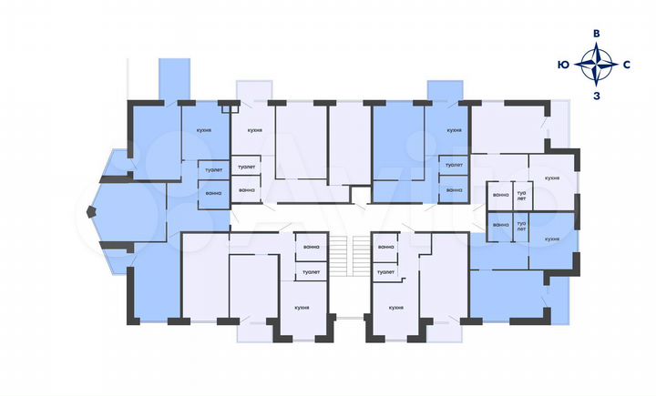 2-к. квартира, 56,9 м², 5/5 эт.