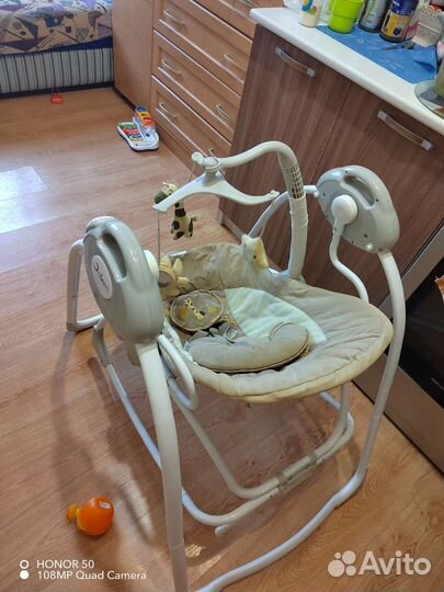 Детские электронные качели шезлонг