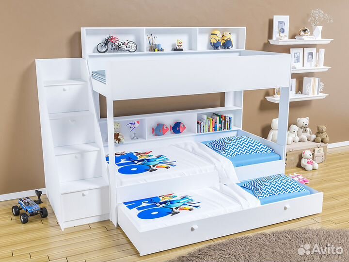 Кровать трёхъярусная для 3 детей Golden Kids 10.1