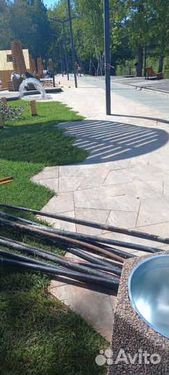 Укладка тротуарной плитки. брусчатка