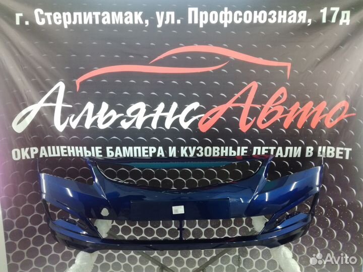 Бампер передний солярис solaris рестайлинг синий