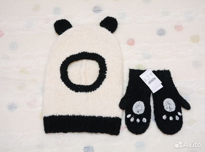 Новый комплект шлем и рукавицы (шерсть альпака)