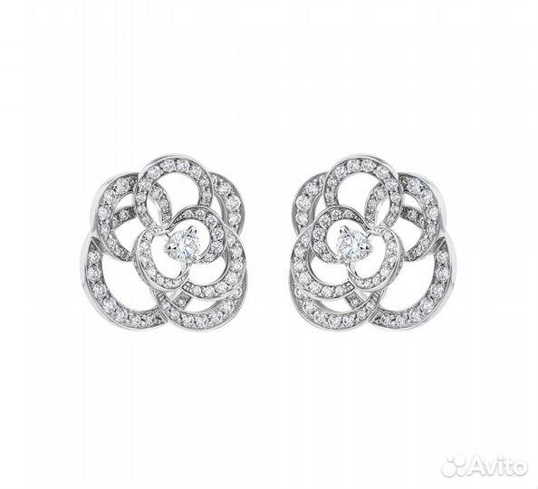 Серьги Chanel camelia